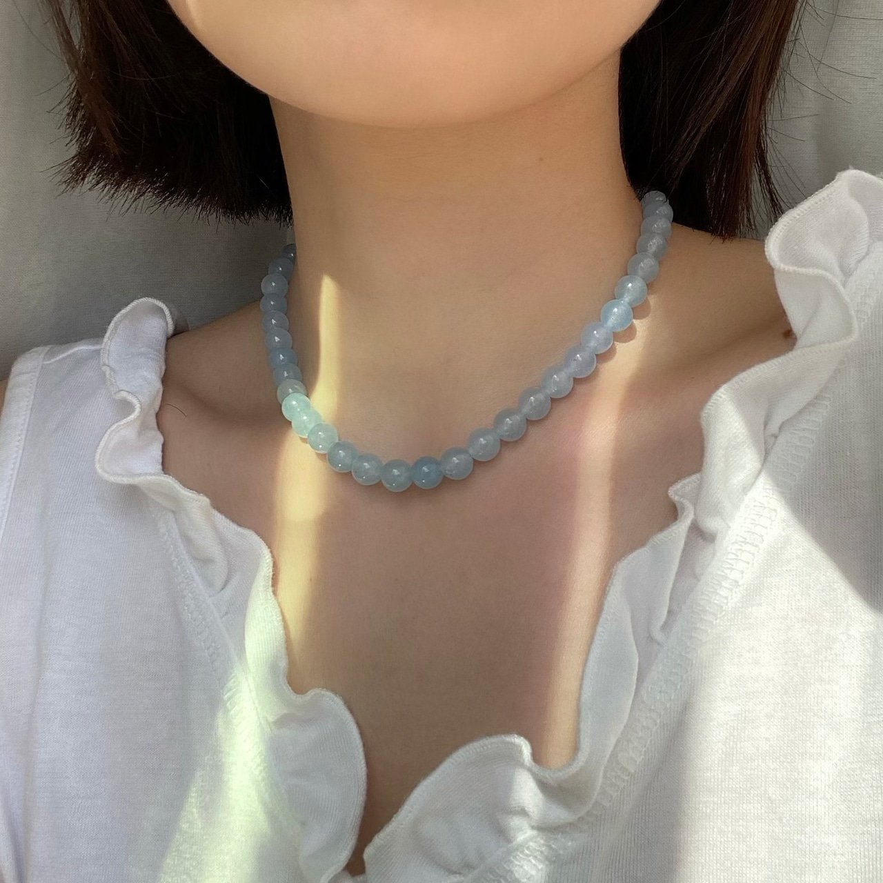 Crystal Blue Aquamarine Necklace – Delicate & Dazzling Charm - Image 3