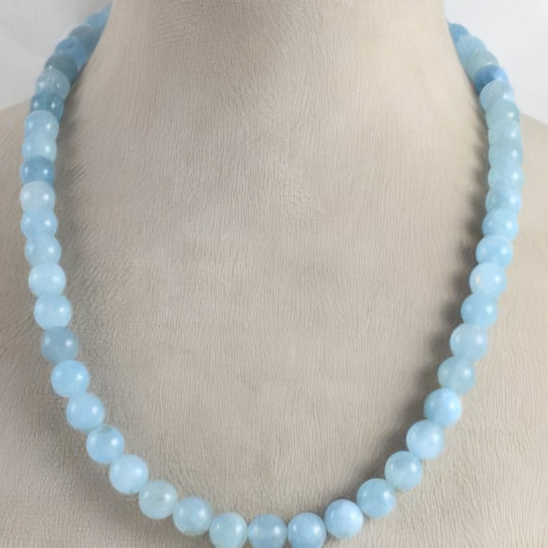 Crystal Blue Aquamarine Necklace – Delicate & Dazzling Charm - Image 2
