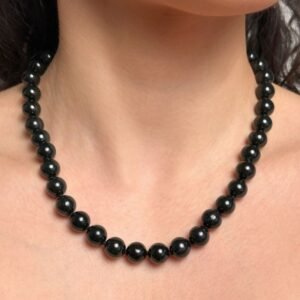 Black Obsidian Charm Necklace – Shield & Sophistication
