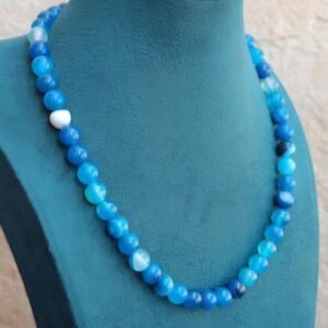 Blue Striped Necklace – Elegant & Unique