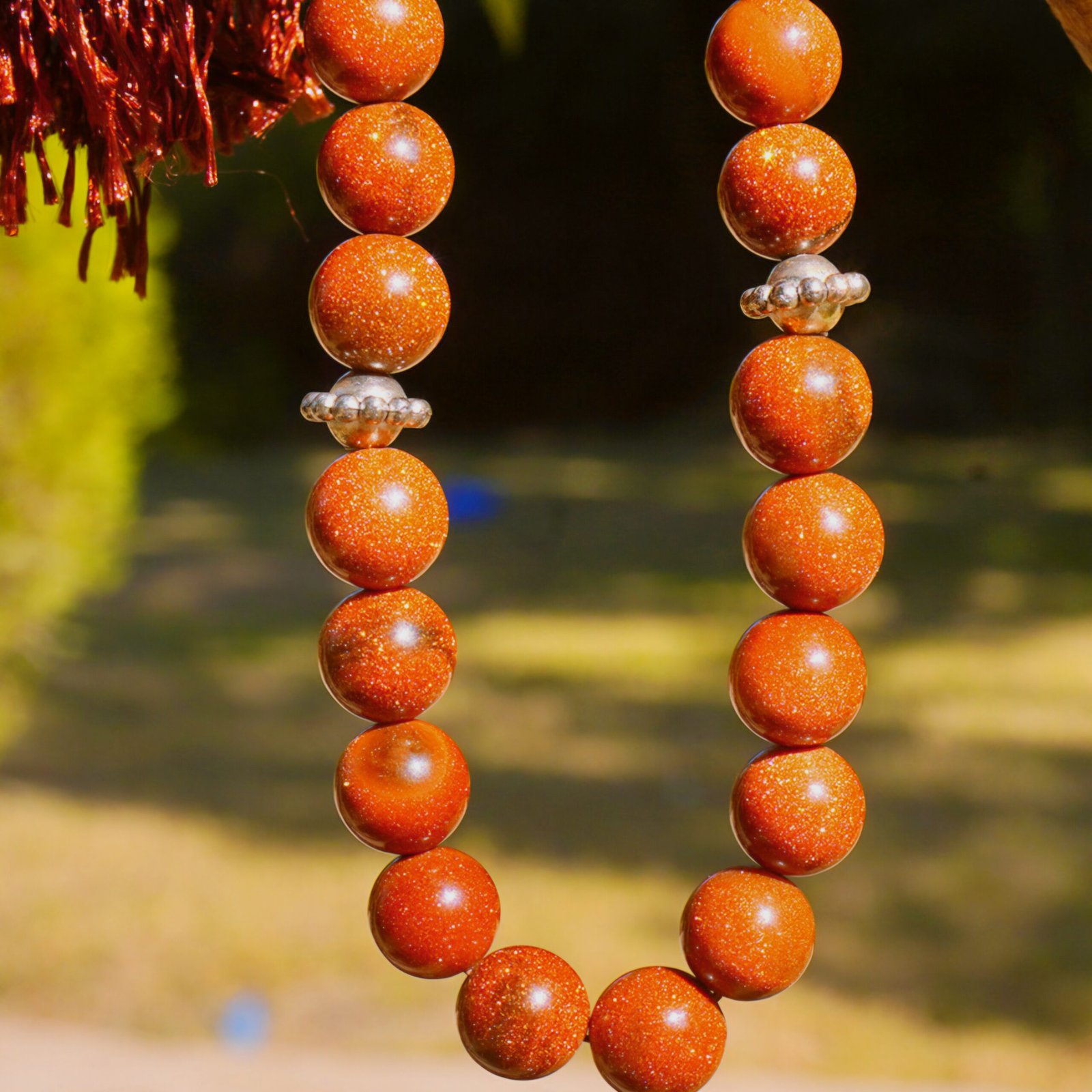 Premium Gold Stone Tasbeeh 33 Beads – Beautiful Islamic Zikr Mala 🕌 - Image 3