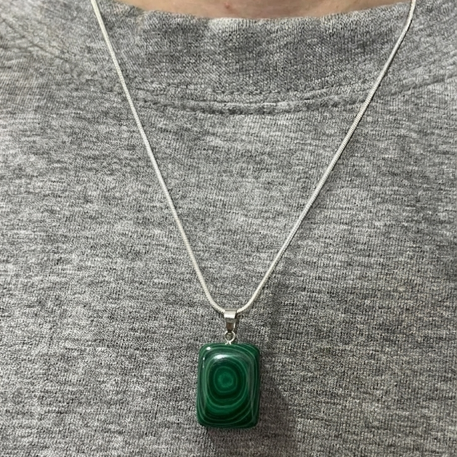 Malachite Pendant – Natural Green Beauty - Image 3