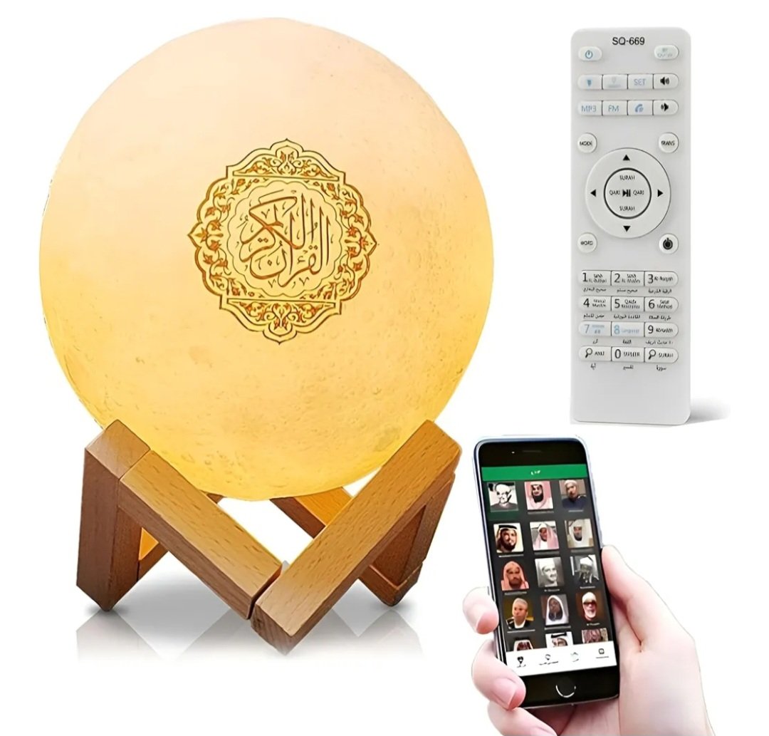 Smart Quran Speaker Moon Lamp – 16 Colors LED with Remote Control 🔊🌙 - Image 2