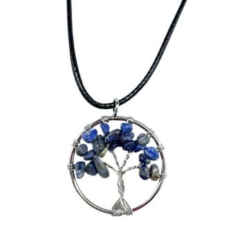 Natural Lapis Lazuli Tree Pendant – Style, Wisdom & Positive Energy 💙 - Image 2
