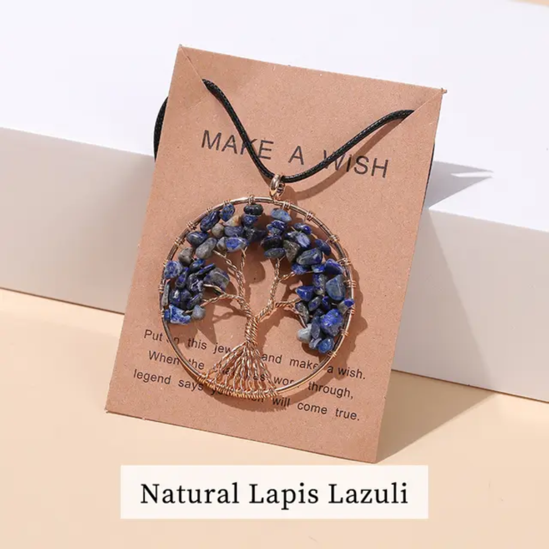 Natural Lapis Lazuli Tree Pendant – Style, Wisdom & Positive Energy 💙 - Image 4